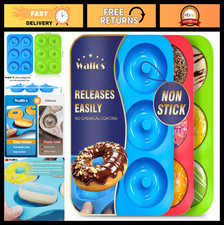 Non-Stick Silicone Donut Pan Set of 3 - BPA Free, Dishwasher Safe, Perfect for B