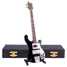Wooden Miniature Electric Bass Guitar with St...