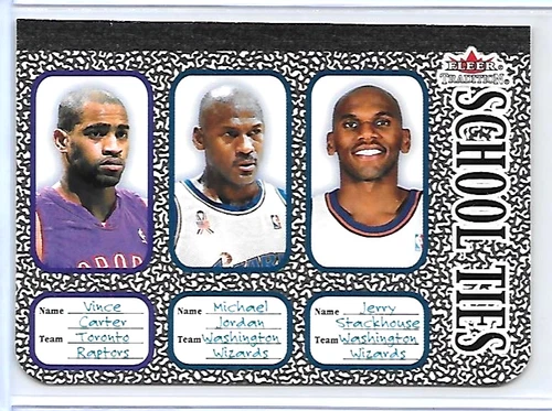 2002 Fleer Tradition School Ties #7 Jerry Stackhouse Michael Jordan Vince Carter
