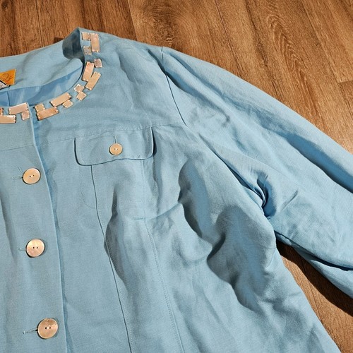RUBY RD Jacket Womens 24W Blue Button Up Long Sleeve Pockets - Picture 5 of 8