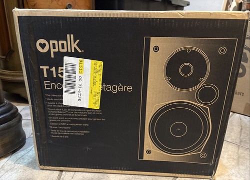 Polk T15 Black Bookshelf Speakers Stereo & Home Theater *Dynamic Balance*