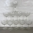 VTG MCM Set Of 12 Anchor Hocking Laurel Leaf & Band Etched Cordial Glasses AHC55