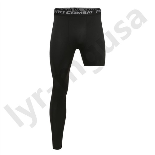 Men Tight Fitness Running Sports One Arm T-Shirts One Leg Cropped Pants Trousers - Picture 21 of 21