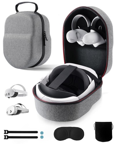 Case for Meta Quest 3/3S/2 & Vision Pro/Pico 4, Elite Strap & Battery Head St...