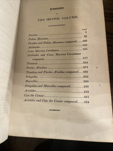 1819 - Plutarch's Lives - 6 x Leather Volumes - Notes by J & W Langhorne - Picture 9 of 20