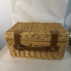 Vintage Wicker Picnic Basket Empty