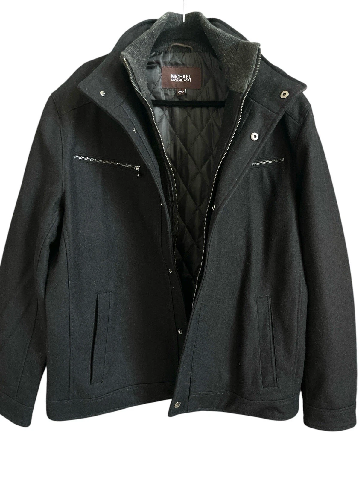 CAPPOTTO DA CAMPO MICHAEL KORS MISTO LANA Uomo Taglia Large Usatoe Ottimeioni