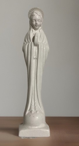 Lee Wards Mother Mary Praying Madonna 7” White Porcelain Figurine Figure Vintage - Picture 1 of 12