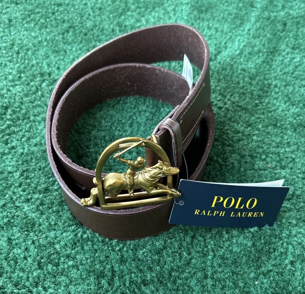 Polo Ralph Lauren L3840 Brown Equestrian Buckle Leather Belt Polo Ralph Lauren L3840 Brown Equestrian Buckle Leather Belt