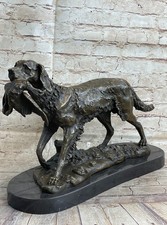 HUGE BRONZE LABRADOR GOLDEN RETRIEVER HUNTING DOG STATUE SCULPTURE ART FIGURINE