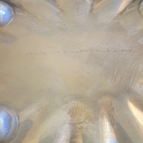 Antik Camusso Peru Sterlingsilber 925 überbackene kleine Schmuckschale mit Füßen - Bild 11 von 12