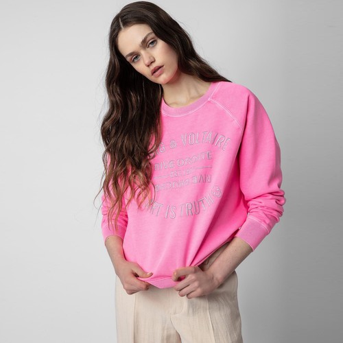 Cappotto donna francese Zadig & Voltaire nuovo ricamo lettera rosa con cappuccio SML - Foto 2 di 19
