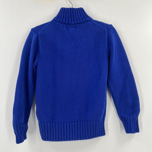 Polo Ralph Lauren Little Boys size 5 Blue 1/4 Zip Mock Neck Preppy Sweater - Picture 3 of 10