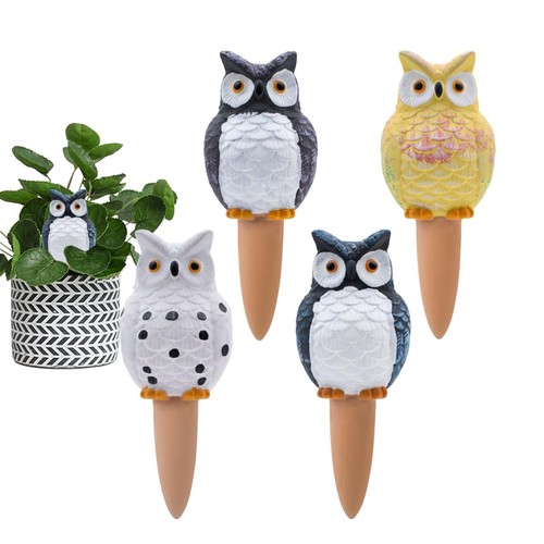 Self Watering Planter Insert, Self Watering Spikes Owls 4PCS Plant Watering D...