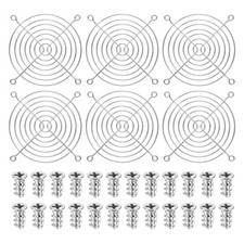 6 Pcs 110mm Fan Finger Grill Metal Ventilation Grill Cover with Screws, Silver