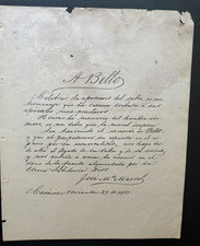 Jose Maria Marsel Note Andres Bello 100 Anniversary (1881 Facsimil)