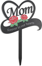 Metal Heart Memorial Plaque Stake,Memorial Grave Markers,Mother'S Day Sympathy G