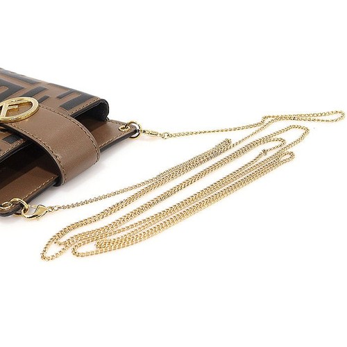 Fendi Brown Calf FF Logo Smartphone Pouch Crossbody Bag 8M0443 144666912 - Picture 6 of 8