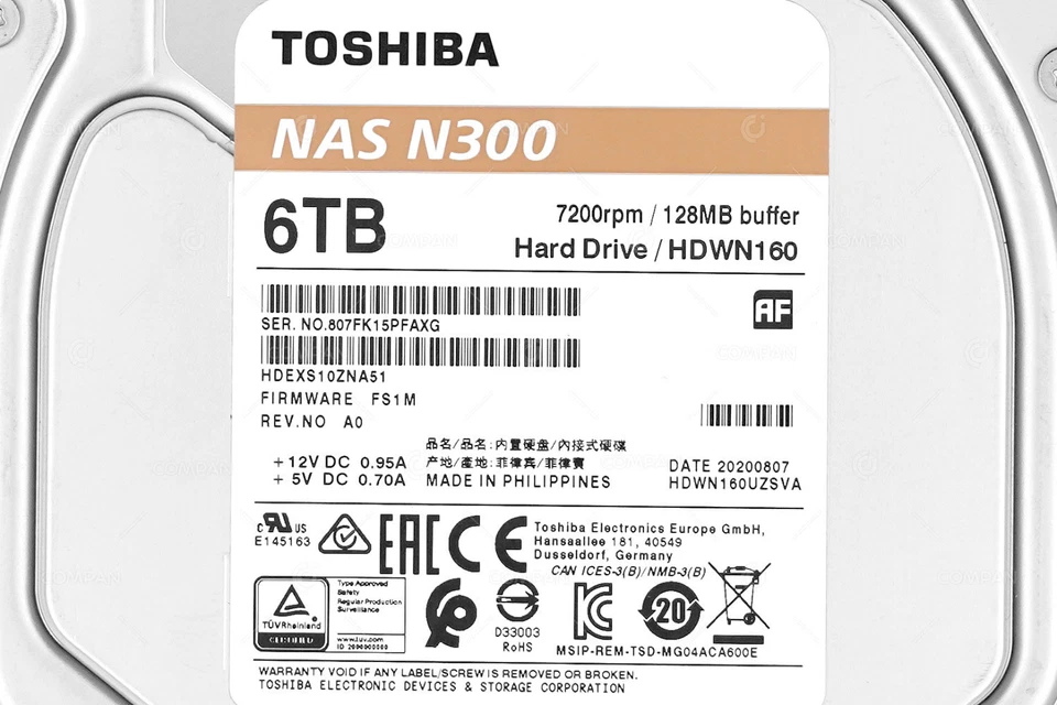 HDEXS10ZNA51 TOSHIBA NAS N300 HDD 6TB 7.2K SATA 6G 128MB CACHE 3.5" LFF - Image 4 of 4