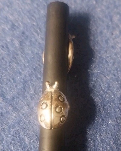 Giovanni Raspini Black Wood And Graphite Pencil With Silver Ladybugs - Picture 3 of 5