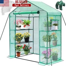 Durable Walk-In Greenhouse Cover Planting Growth W/ Sturdy Frame  Zippered Door