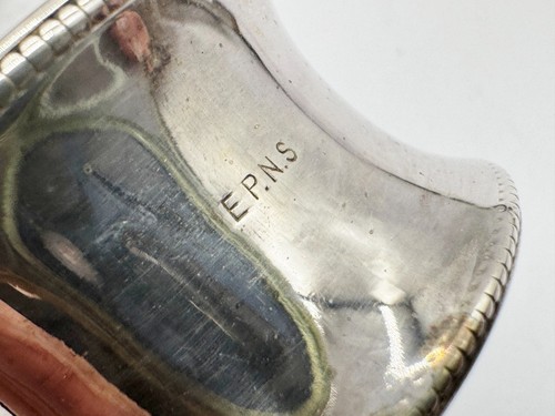 VINTAGE PAAR VERSILBERTE SERVIETTENRINGE IN SCHACHTEL SET GESCHIRR ESSZUBEHÖR - Bild 5 von 9