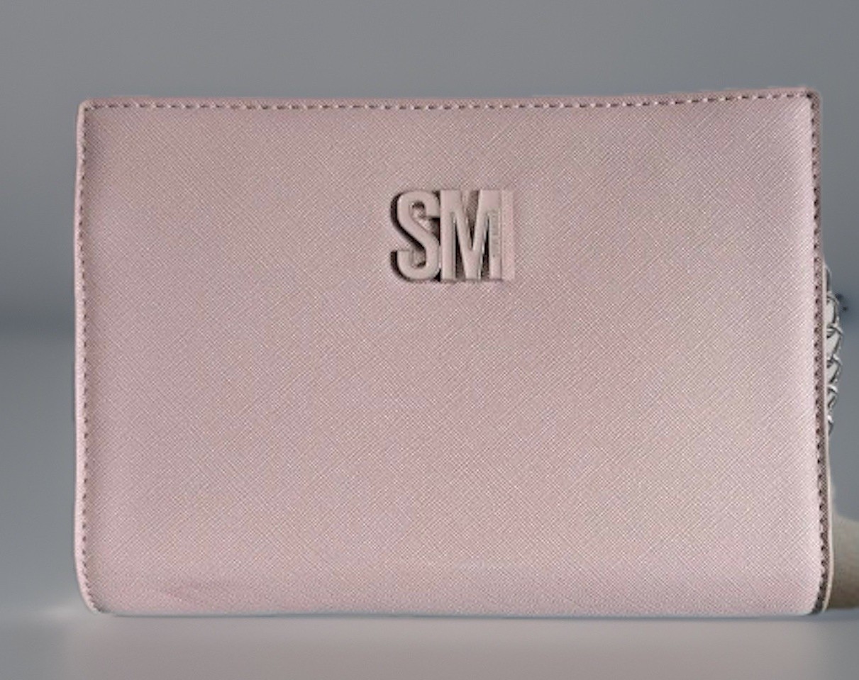 Steve Madden SM Blush Pink Crossbody Wallet Purse Chain Strap Clutch