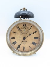 Antique 1898 Ansonia Repeater Alarm Clock Victorian Wind Up Top Bell Strike Peg