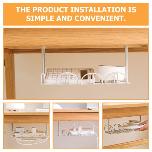 Power Strip Storage Rack Office Wire Organizer for Desk under Cable Tray - Afbeelding 5 van 12