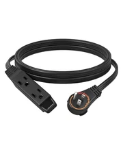 DEWENWILS 10FT Flat Plug Extension Cord, 360° Rotating Plug,13A/125V/1625W, ETL