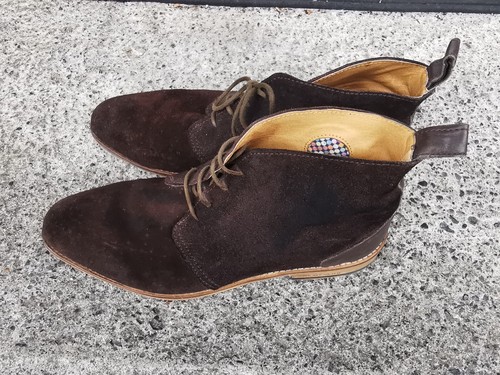 Simon Carter Men's Brown Suede Ankle Chukka Boots Size 9UK 43 EU Laces Up - Imagen 3 de 10