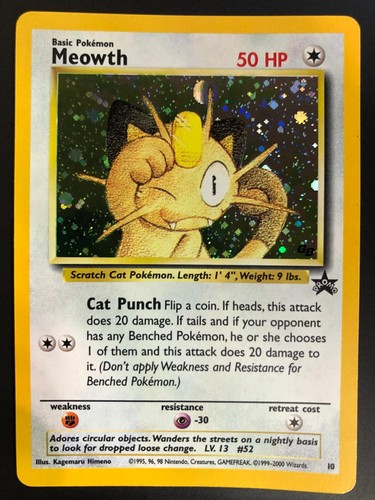Pokemon Meowth #10/53 - Holo Promo 1999 Wizards Black Star Promos LP