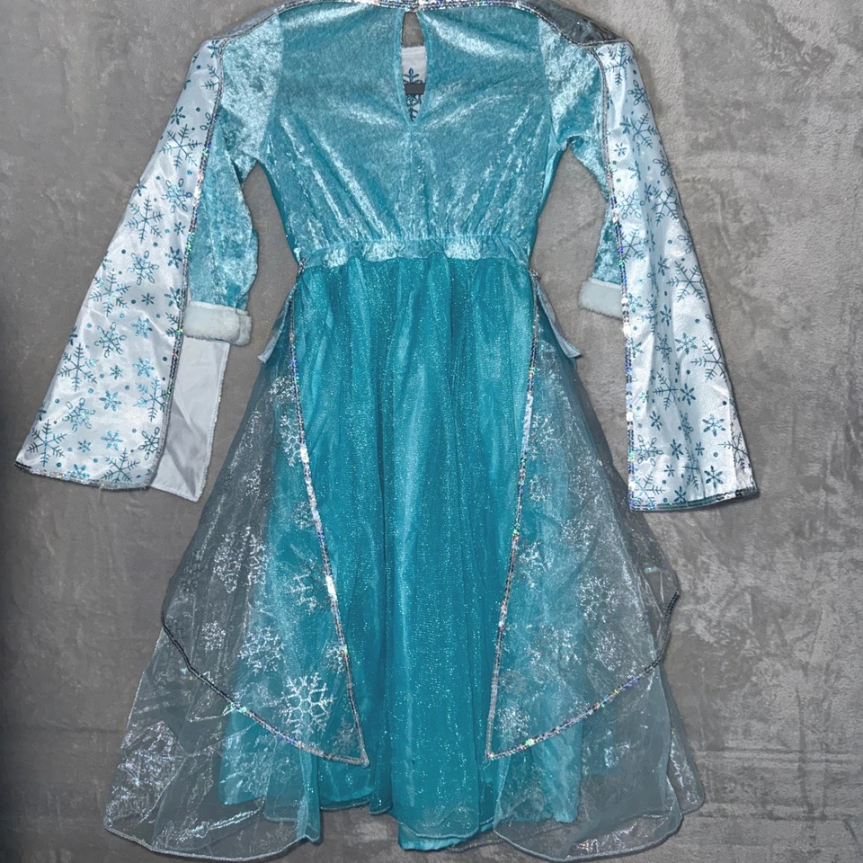 Disney Frozen Elsa Disfraz Talla 5-6 Terciopelo Vestido Capa Halloween Vestir Copo de Nieve Foto 2 de 4