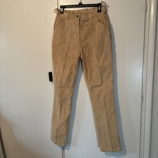 Lauren Ralph Lauren LRL Women  s 8 100 Leather Tan Suede Pants 5 Pocket Bootcut