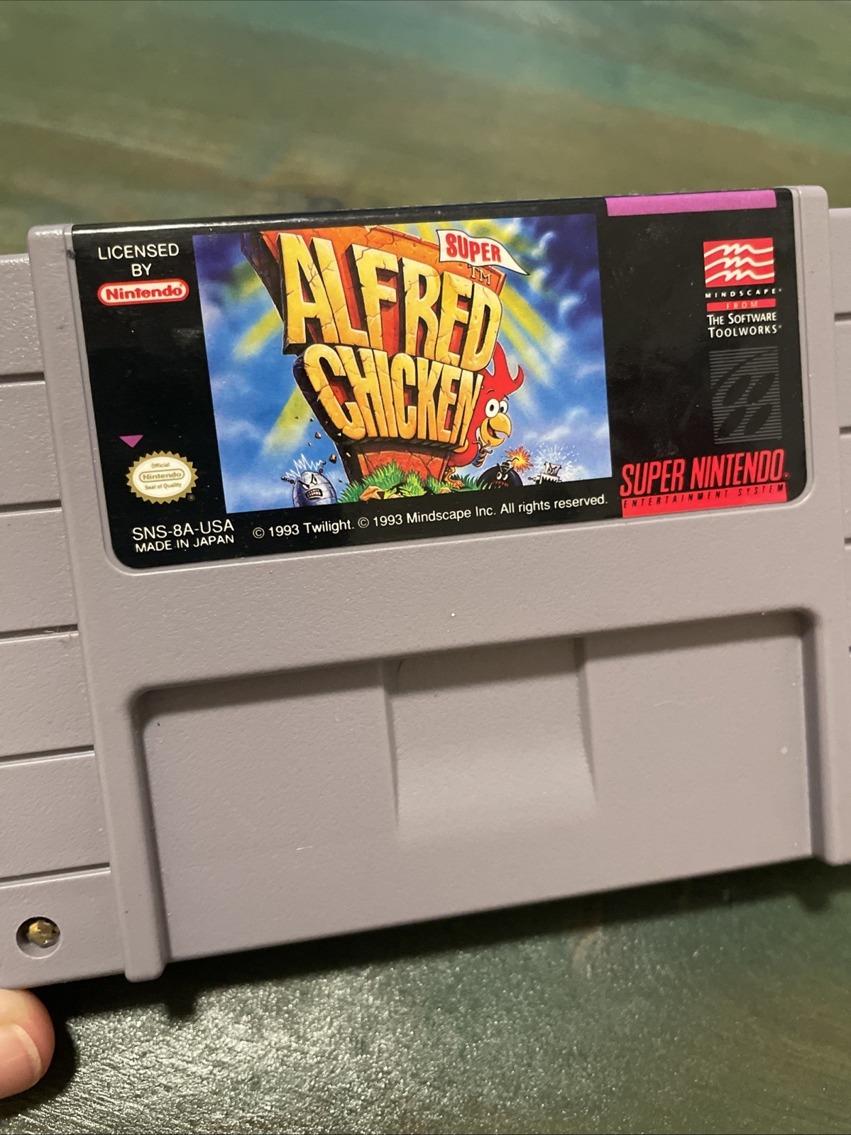 Super Alfred Chicken SNES Super Nintendo Game Cartridge 1993