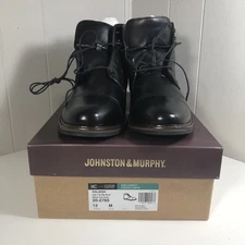 Johnston & Murphy  XC Flex® Raleigh Cap Toe Zip Boot-Black 12M