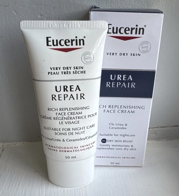 Eucerin Urea Repair Face Cream 5% Urea 1.7oz 50ml Night Very Dry Skin New Sealed
