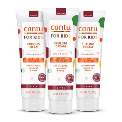 Cantu Care for Kids Paraben & Sulfate-free Curling 8 Ounce (Pack of 3), White