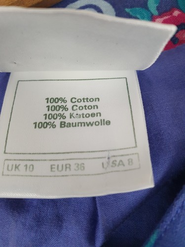 VINTAGE LAURA ASHLEY Blue Floral Cropped Jacket Fits UK 6-8 ( 10 Label) - Picture 8 of 18