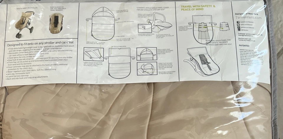 Cubierta de vaina de cordero BEEPOD 7am ENFANT. Beige Med/Grande 18M-3T Foto 2 de 4