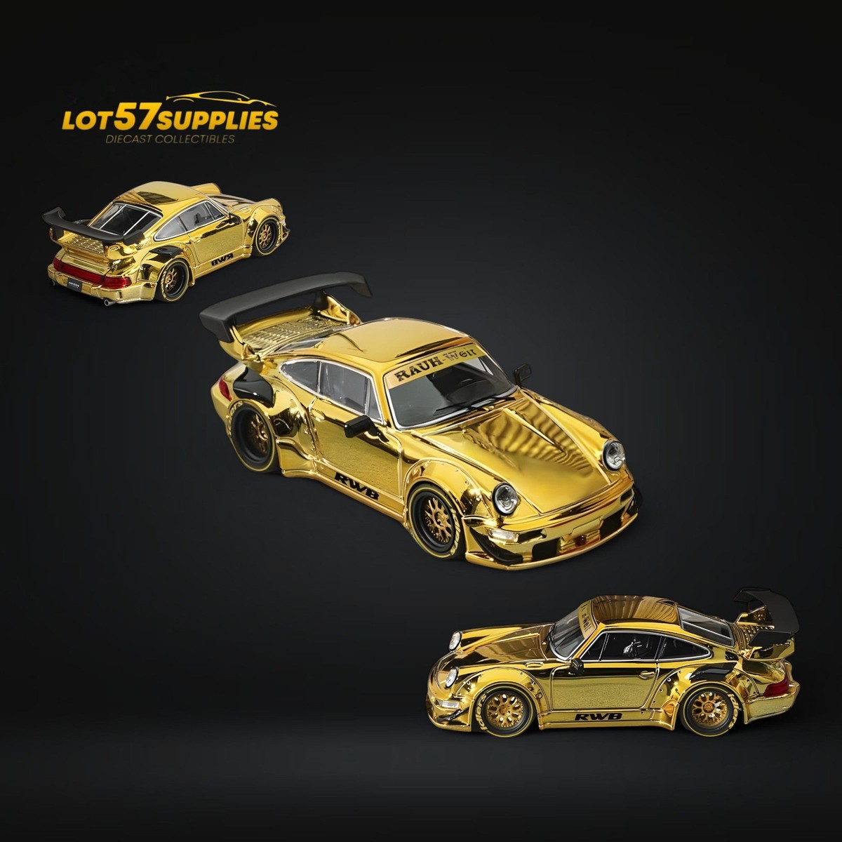 1/64 Star Model ポルシェ　RWB 930 GT 黄色 Star Model Porsche 911 930 RWB Valkyrie GT Wing Yellow 1:64