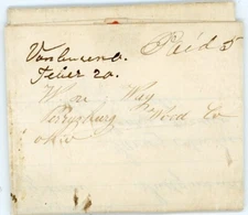 VAN BUREN(Hancock County)OHIO-FEBER/20-1849-Handwritten Cancel-FOLDED LETTER SHE