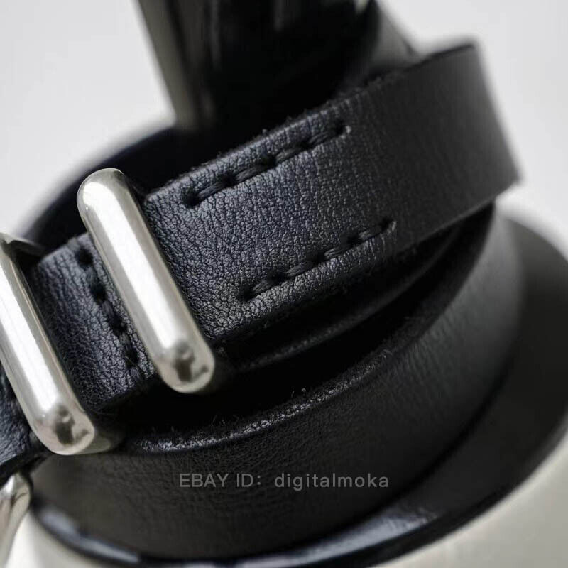 NEW BELT OUR LEGACY in BLACK Grained Leather Double Metal NEW BELT OUR LEGACY in BLACK Grained Leather Double Metal