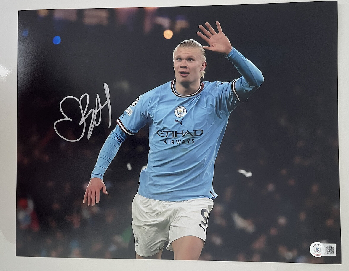 ERLING HAALAND SIGNED MANCHESTER CITY 11X14 PHOTO BAS BECKETT 3 | eBay