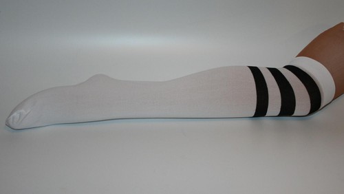 Sporty Thigh High adult stripe socks athlete theater sport uniform school dance - Picture 16 of 19