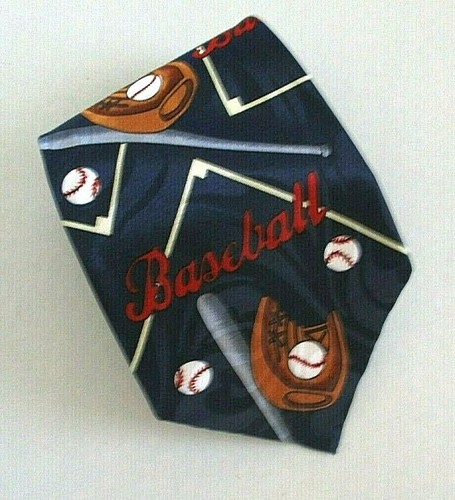 Fratello Hand Made Novelty Navy Blue Baseball Glove Bat Tie - Picture 4 of 9
