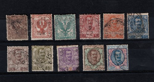 Regno d'Italia 1901 Serie Floreale usata -ottime centrature-annulli originali