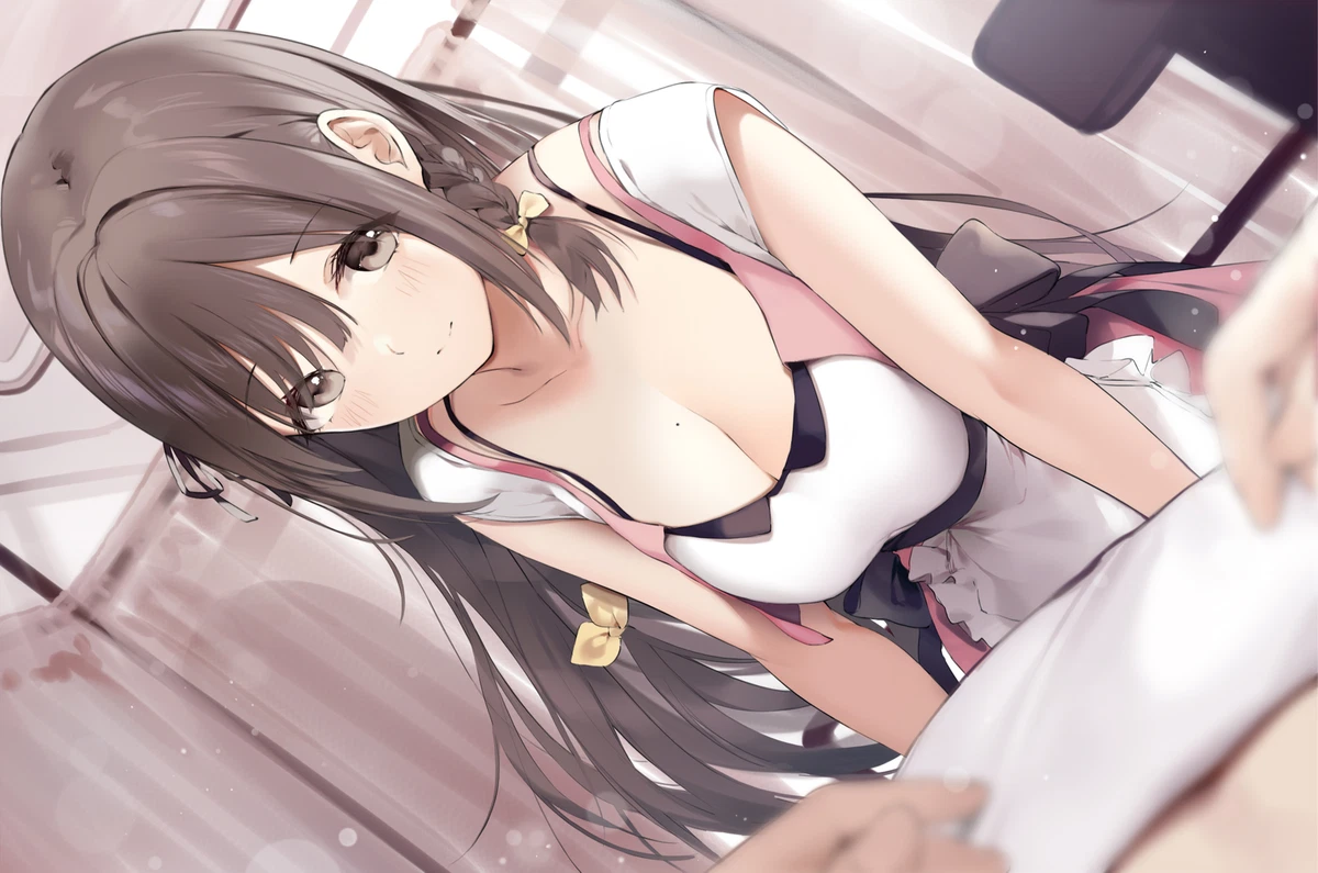 Anime niii girls artwork brunette long hair brown eyes Playmat Game Mat  Desk | eBay