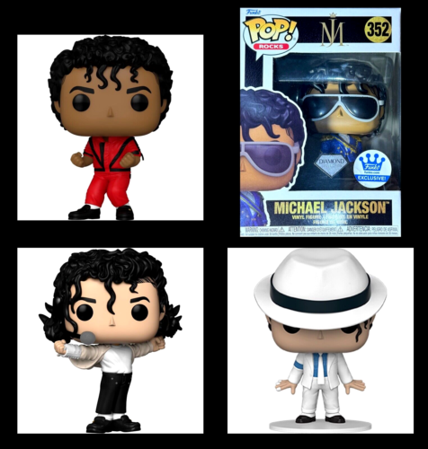 FUNKO • Michael Jackson • SET of (4) w/ Funko Diamond Excl. • w/Pro • Ships Free