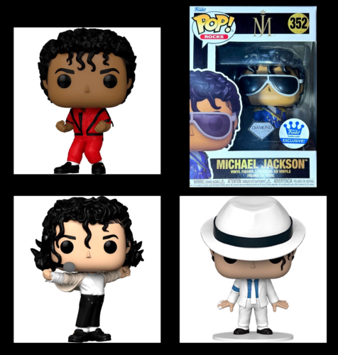 FUNKO • Michael Jackson • SET of (4) w/ Funko Diamond Excl. • w/Pro • Ships Free - Afbeelding 1 van 7